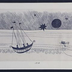 John Lochtefeld Limited Edition Etching “Seascape and Night Sky”