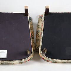 Pair of Floral Upholstered Tufted Back, Rolled Arm Club Chairs
