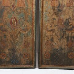 Pair of Antique Painted Panels Decorated with Angels, Doves and Foliage