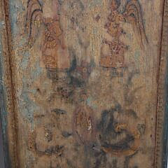 Pair of Antique Painted Panels Decorated with Angels, Doves and Foliage