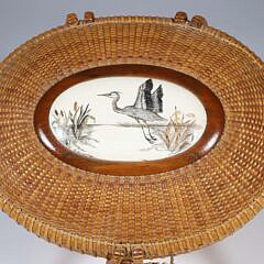 Michael Kane Nantucket Friendship Basket with Scrimshaw Plaque