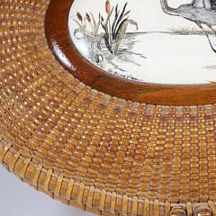 Michael Kane Nantucket Friendship Basket with Scrimshaw Plaque
