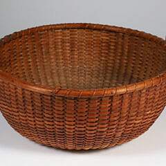 Antique Round Nantucket Sewing Basket