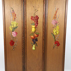 Irmgard Arvin Handpainted Room Divider Screen, Initialed "I.A" on Central Panel