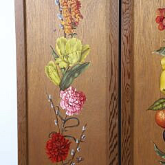 Irmgard Arvin Handpainted Room Divider Screen, Initialed “I.A” on Central Panel