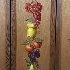 Irmgard Arvin Handpainted Room Divider Screen, Initialed “I.A” on Central Panel