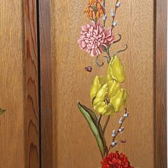 Irmgard Arvin Handpainted Room Divider Screen, Initialed “I.A” on Central Panel