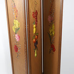 Irmgard Arvin Handpainted Room Divider Screen, Initialed “I.A” on Central Panel