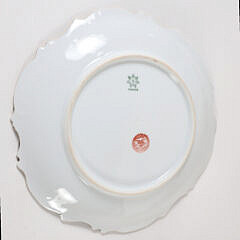 Set of Six Limoges France Hand Painted Fish Plates and Matching Platter