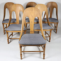 Set of Six Vintage Tub-Back Dining Chairs