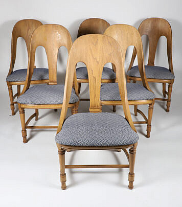 Set of Six Vintage Tub-Back Dining Chairs