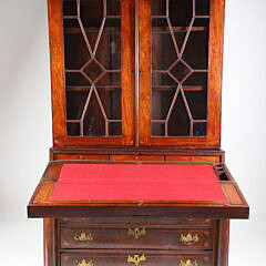 Antique American Empire Mahogany Two-Part Secretary Bookcase