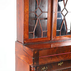 Antique American Empire Mahogany Two-Part Secretary Bookcase