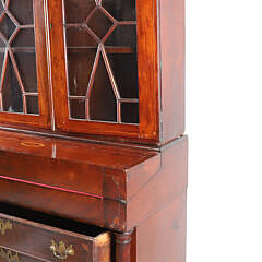Antique American Empire Mahogany Two-Part Secretary Bookcase