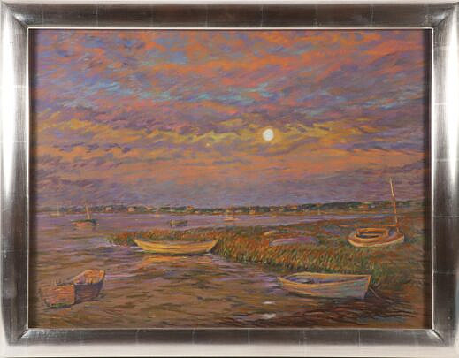 George Thomas Pastel on Paper "Nantucket Creeks"