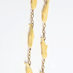 Charlie Sayle Sr. (1908-1994) Six Carved Whales Necklace on Gold Chain