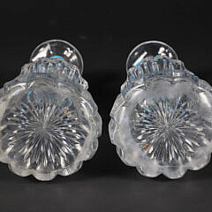 Pair of Vintage Jeweled Glass Decanters