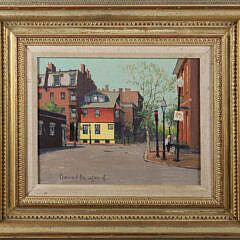 David Bradford Oil on Panel "Along Charles Street"
