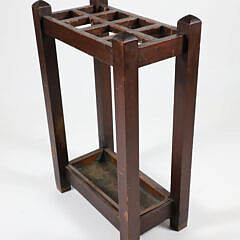 Mission Oak Style Umbrella Stand with Copper Liner