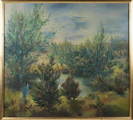 Reggie Levine Oil on Canvas "Figure in the Marsh"