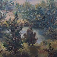 Reggie Levine Oil on Canvas “Figure in the Marsh”