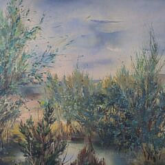 Reggie Levine Oil on Canvas “Figure in the Marsh”