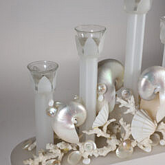 Shell Encrusted Five-Light Glass Candelabrum Centerpiece