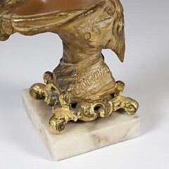 Bohemienne Gilt Metal Art Nouveau Bust of a Young Lady