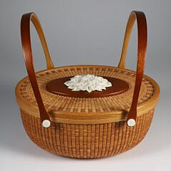 Alan S.W. Reed Oval Double Swing Handle Nantucket Friendship Basket, circa 2011