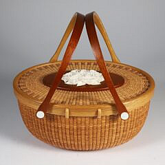 Alan S.W. Reed Oval Double Swing Handle Nantucket Friendship Basket, circa 2011