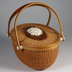 Alan S.W. Reed Oval Double Swing Handle Nantucket Friendship Basket, circa 2011