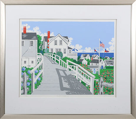 Eric Holch Limited Edition Lithograph "Sconset Footbridge", ED. #110/200