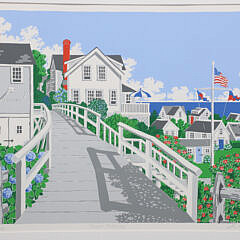 Eric Holch Limited Edition Lithograph “Sconset Footbridge”, ED. #110/200