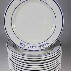 Twelve "Nantucket" Blue Plate Special Plates