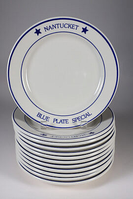 Twelve "Nantucket" Blue Plate Special Plates