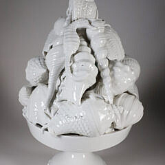 Italian White Porcelain Sea Shell Compote