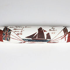 Milk Glass Painted Rolling Pin, circa 1846-1856 “Collingwood Anniversary”