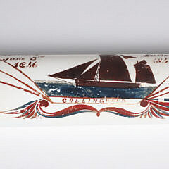 Milk Glass Painted Rolling Pin, circa 1846-1856 “Collingwood Anniversary”