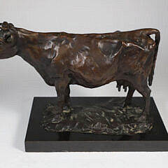Bronze Sculpture of a Standing Bull Marked "Aew 