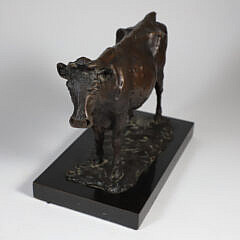 Alexandria Whitney Bronze Sculpture of a Standing Bull, Signed AEW ’83