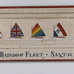 Oil Painting on Door Panel "Rainbow Fleet - Nantucket"
