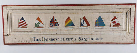 Oil Painting on Door Panel "Rainbow Fleet - Nantucket"