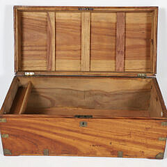 Chinese Export Camphorwood Brass Bound Trunk, 19th Century