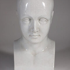 White Ceramic Phrenology Head