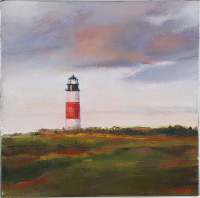 Suzanne Lingman Oil on Canvas "Sankaty Light"