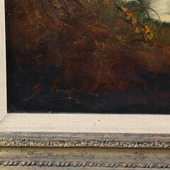 George Armfield Oil on Canvas “Four Terriers On the Hunt”, 19th Century