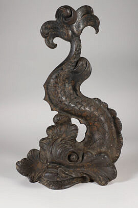 Flamboyant Dolphin Cast Iron Doorstop, 19th Century