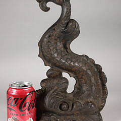 Flamboyant Dolphin Cast Iron Doorstop, 19th Century