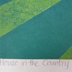 Vintage Sabra Field Vermont Woodblock Print “House in the Country”