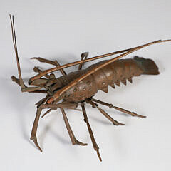 Vintage Japanese Copper Articulated Crawfish